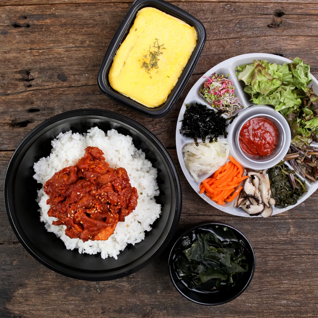 비빔밥 4종 라인업 컷 - 앱 카테고리 비교용