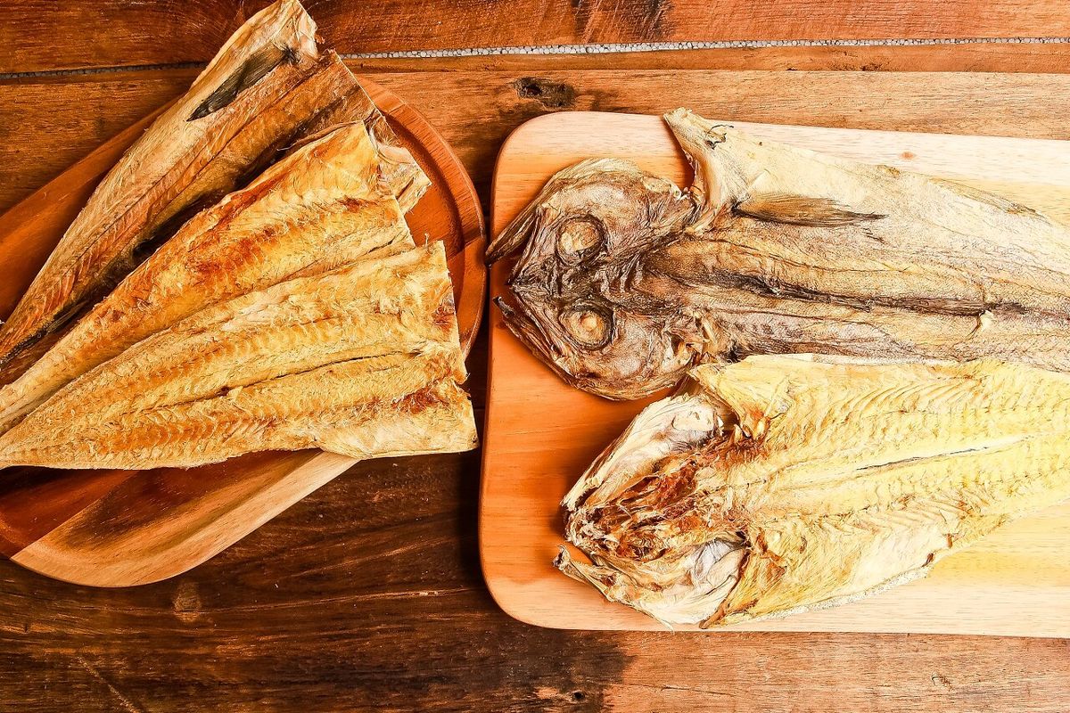 황태채 클로즈업, 섬유질 결이 선명하게 보이는 마무리 컷