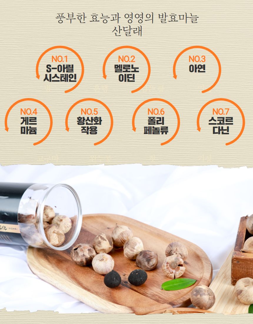 산달래 흑마늘 브랜드 스토리 섹션 — 네팔 고산지대 재배 정보와 영양 성분 디자인